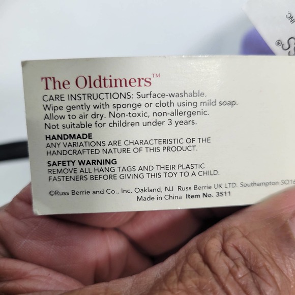 NWT Russ The Oldtimers Fifty & Fantastic Plush Handmade Partial Pellet 10222-2C1 - Picture 4 of 7